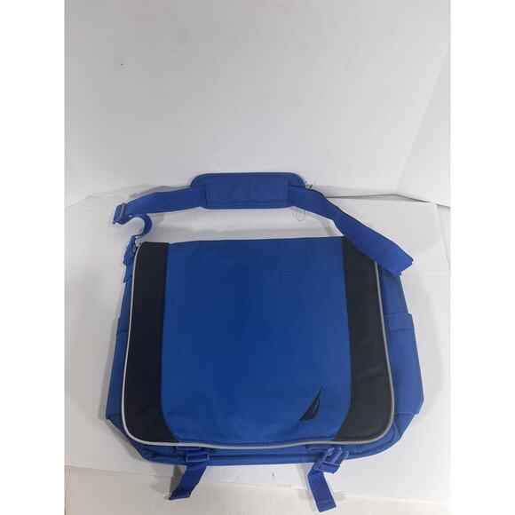 Nautica Spinnaker Series Alpine Blue Messenger Style Laptop Bag Satchel $180 - Picture 1 of 9